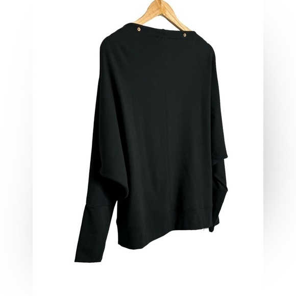 Stella & Dot The Weekend Top Size 1X Black Dolman Sleeve Snaps SOFT EUC - Picture 5 of 7
